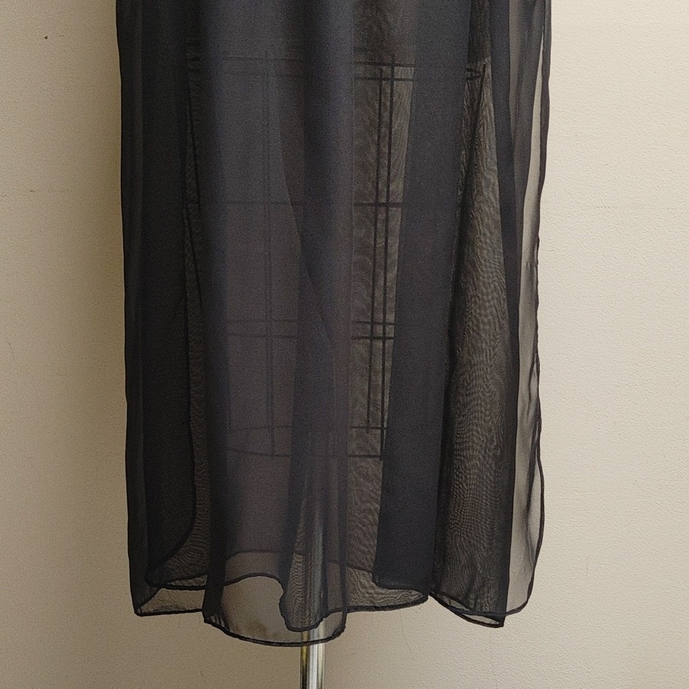 NWOT's Vintage Evening Dressing Gown w Black Sheer Push-Up Bra 36C - Picture 4 of 15